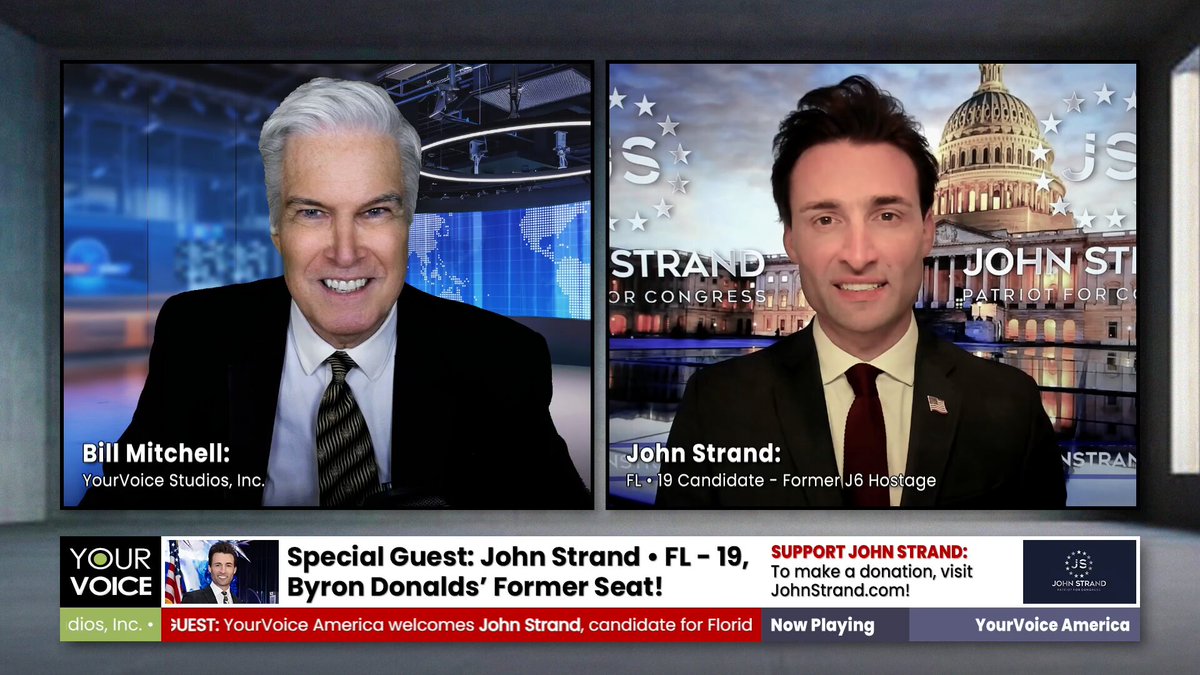JUST DROPPED: Explosive interview on YourVoice America with J6 Patriot and Congressional warrior JOHN STRAND (John Strand) running for FL-19! Vindicated by SCOTUS after refusing corrupt DOJ plea, JOHN STRAND fought weaponized govt from prison - now he's coming for the swamp! Deport ALL illegals. ZERO foreign aid. Restore LIBERTY! If you love JOHN STRAND's America First message - LIKE & REPOST now! 🇺🇸🔥