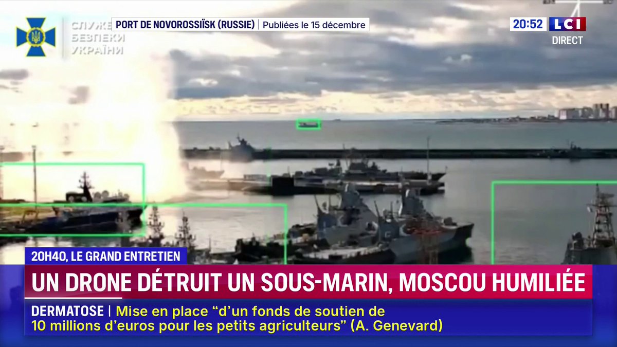 Un drone naval ukrainien détruit un sous-marin russe ▶️ Les explications de Xavier Tytelman (Xavier Tytelman) spécialiste aéronautique et défense invité de Darius Rochebin