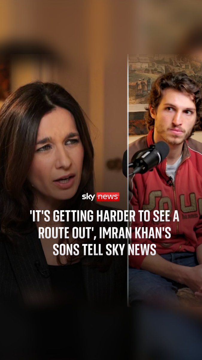 Imran Khan's sons told Sky's lead world presenter Yalda Hakim, that Pakistan was "sliding towards a military dictatorship" while discussing their father's imprisonment. Sulaiman and Kasim Khan told Yalda Hakim they were unsure if they'd ever see their father again.