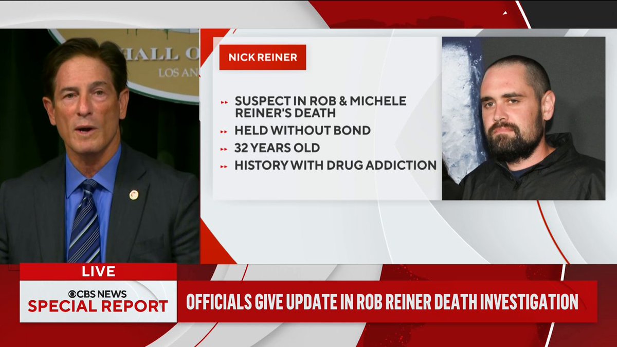 BREAKING: Nick Reiner will be charged with two counts of first-degree murder with special circumstances for the killings of his parents, Hollywood director Rob Reiner and his wife Michele Singer Reiner, who were found dead in their home over the weekend, Los Angeles County District Attorney Nathan Hochman announced Tuesday.
