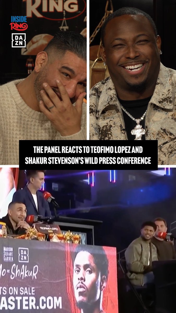 The panel reacts to the chaos between Teofimo Lopez and Shakur Stevenson at their wild press conference. #InsideTheRing | Latest episode available on DAZN 📺