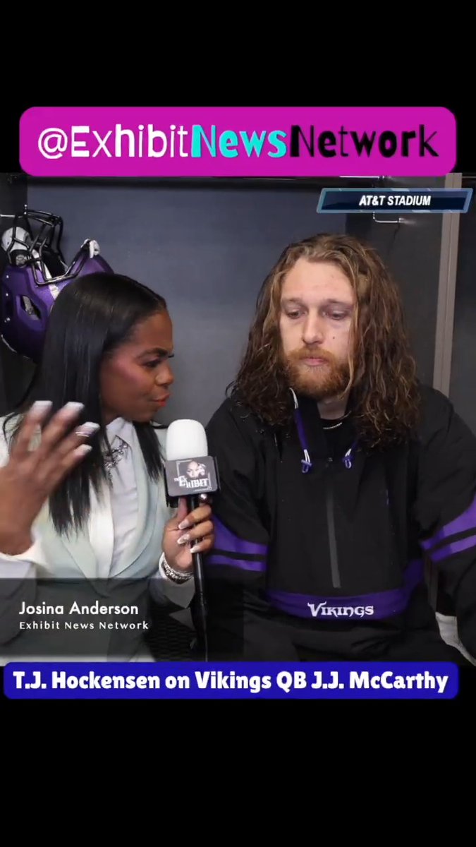 #Vikings TE TJ Hockenson on QB JJ McCarthy: "....We’ve told him to stay the course…that’s all he has done. Things may not go our way a few Sundays, but you’re starting to see it...He’s going to be the reason why this ship moves forward.” FULL Interview: