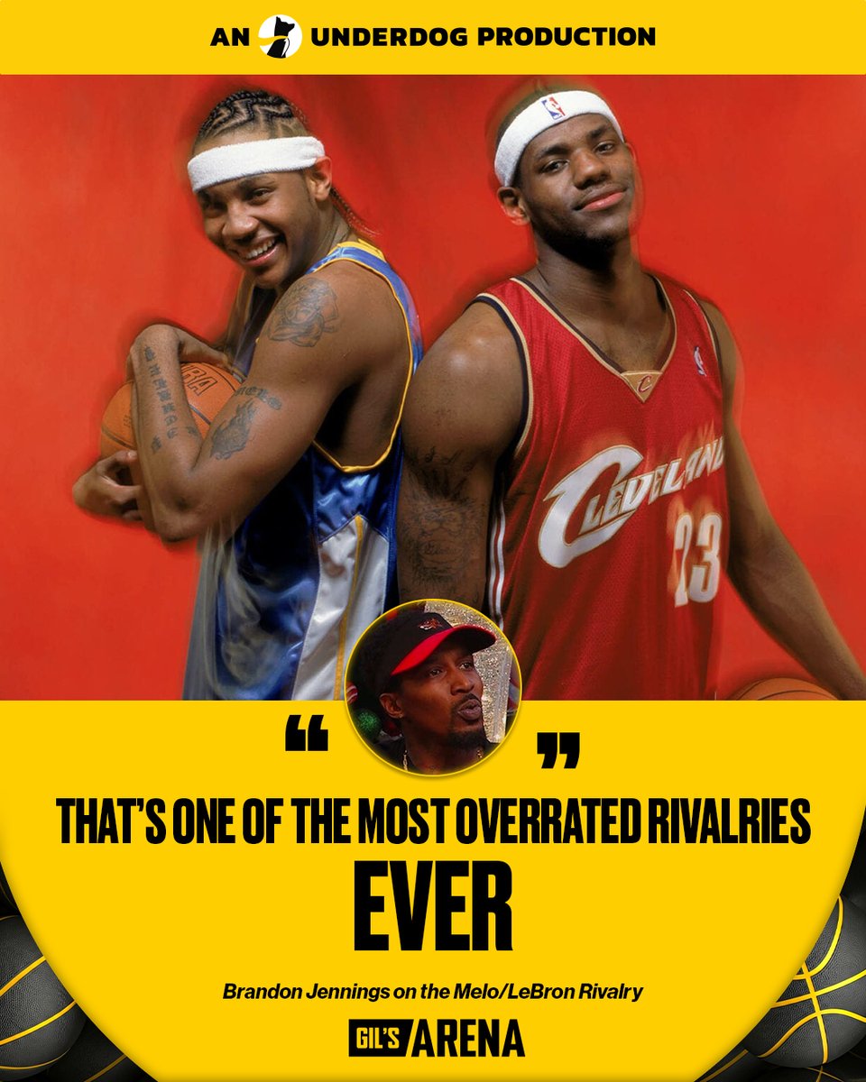Brandon Jennings sets off the Arena for claiming Carmelo Anthony vs LeBron wasn’t a real rivalry 👀🍿