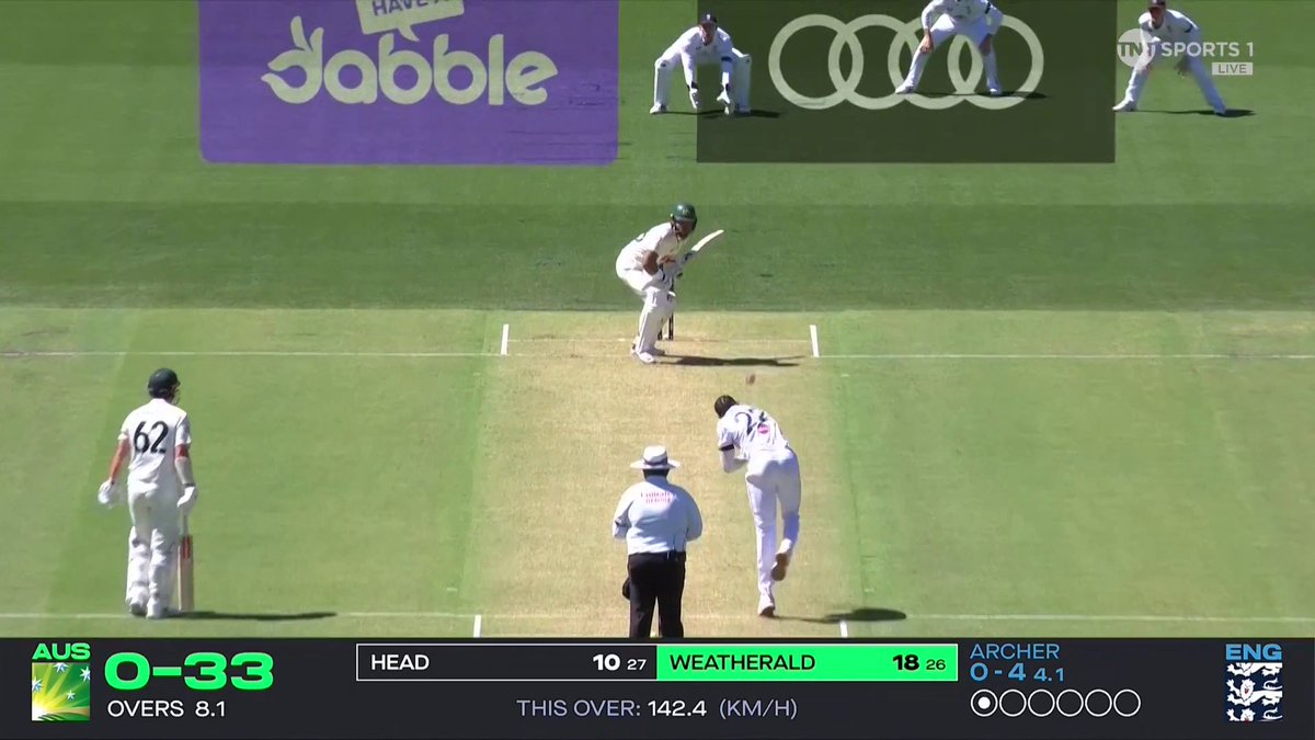 Jake Weatherald falls for 18 as Jofra Archer takes the opening wicket of the third Test!
