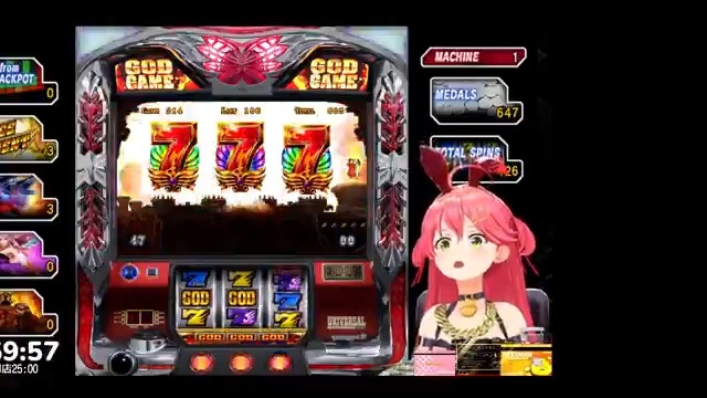 VTuberのニュース さくらみこ（みこち） 年末恒例のスロットGOD耐久配信で GODゲーム中にもう一回GODを引くという 68万分の1の確率の奇跡を起こす Xでは即トレンド入り その瞬間