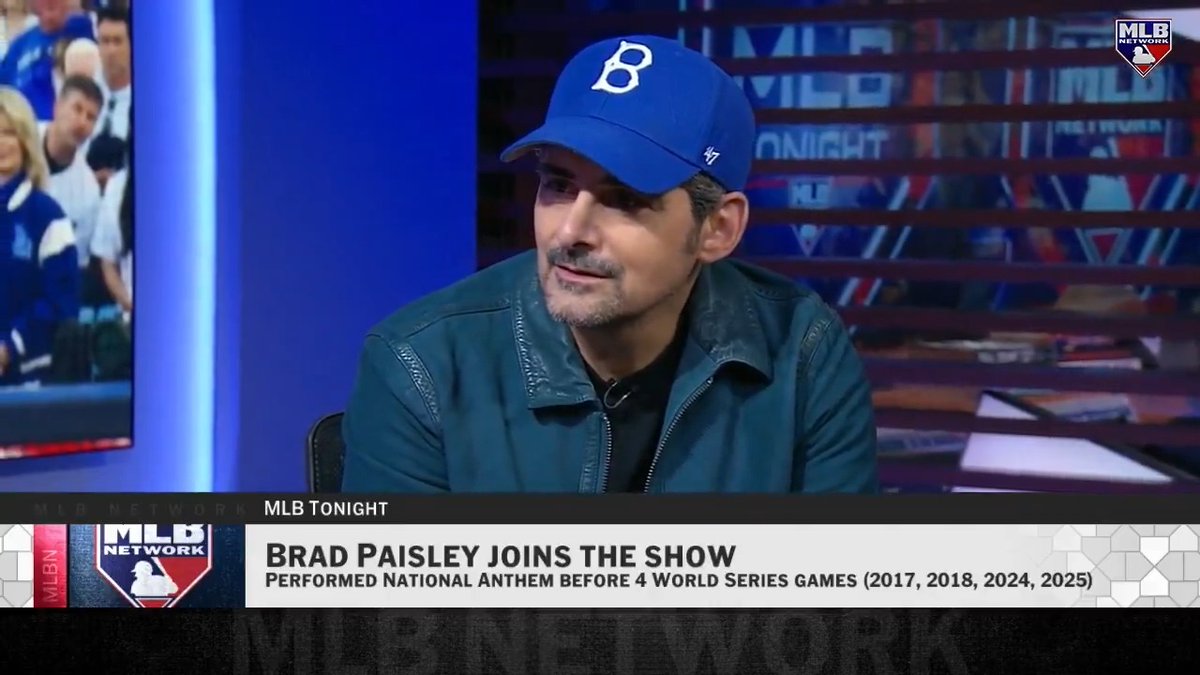 .Siera Santos: "Did you stay for all 18 innings [of World Series Game 3]?" Brad Paisley: "Oh yeah. Absolutely. All six hours, I wasn't going anywhere." 😂 The country music star discusses that historic night in LA and his relationship with the Dodgers. #MLBTonight