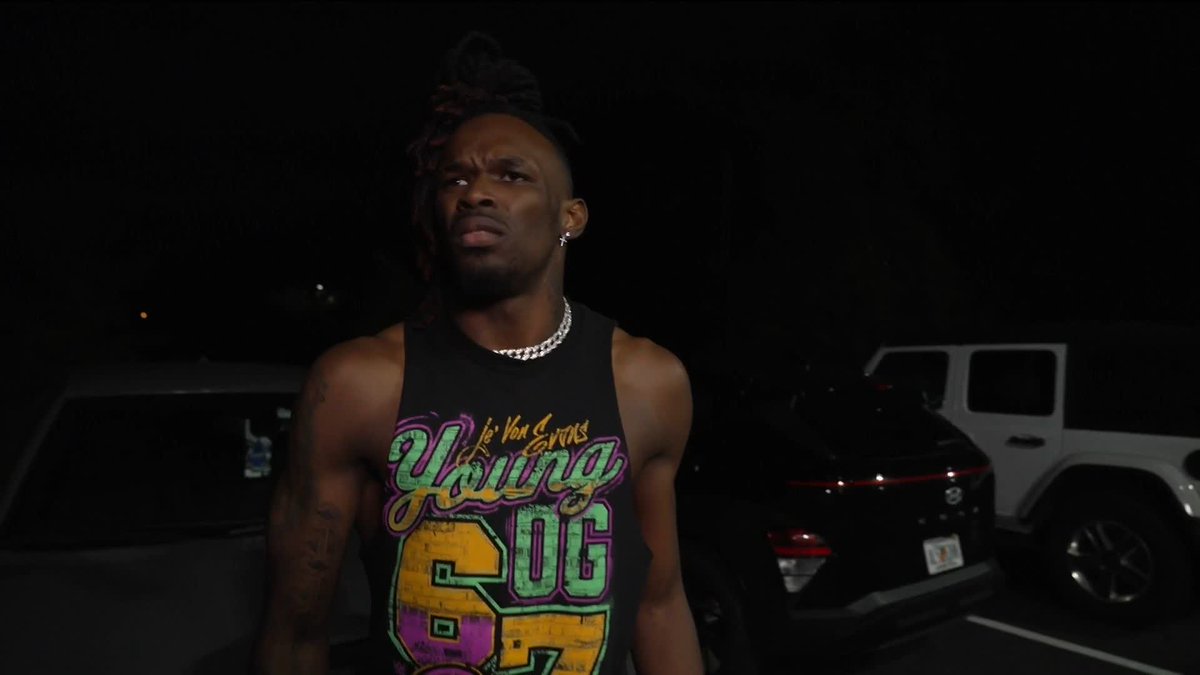 The chaos is already starting. 😬 Je’Von Evans is waiting in the parking lot for Ricky Saints to pull up...