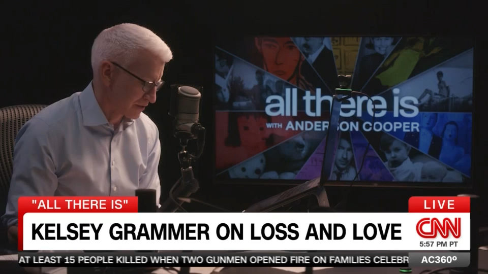 Kelsey Grammer joins Anderson's podcast "All There Is" this week and talks about the murder of his sister Karen when she was 18. Grammer's advice on grieving a loved one: "allow yourself to spend more time in the life they lived."