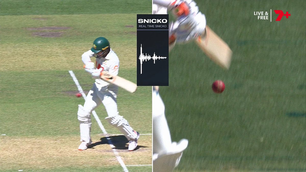 Big noise, given not out for caught behind, England go upstairs... But the spike on Snicko doesn't match up and it's not out 🤷 #Ashes