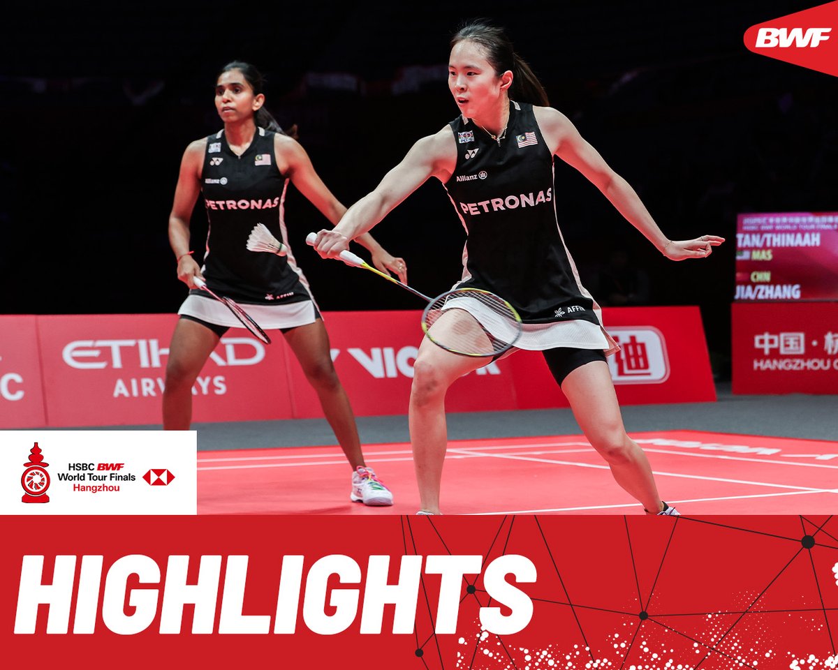 Tan/Muralitharan 🇲🇾 go up against Jia/Zhang 🇨🇳 in Group A. #BWFWorldTourFinals #Hangzhou2025