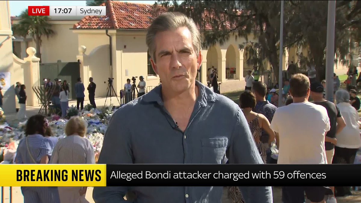 BREAKING: Alleged Bondi Beach attacker Naveed Akram has been charged with 59 offences, including a terror charge Sky's Jonathan Samuels has the latest ⬇️ Live updates: 📺 Sky 501, Virgin 602, Freeview 233 and YouTube