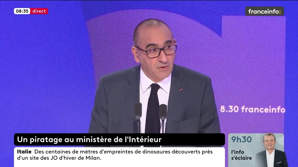 🔴 Un piratage au ministère de l'Intérieur ➡️ "[...] il a pu consulter un certain nombre de fichiers importants pour nous, notamment le traitement des antécédents judiciaires, et procéder à un certain nombre d'extractions", explique Laurent Nunez, ministre de l'Intérieur