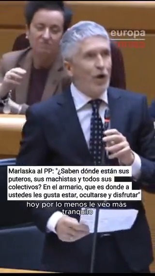 Marlaska al PP: "Hablan de nuestros puteros, nuestros machistas... Están fuera porque no lo permitimos. ¿Saben dónde están sus puteros, sus machistas y todos sus colectivos? En el armario, que es donde a ustedes les gusta estar, ocultarse y disfrutar"