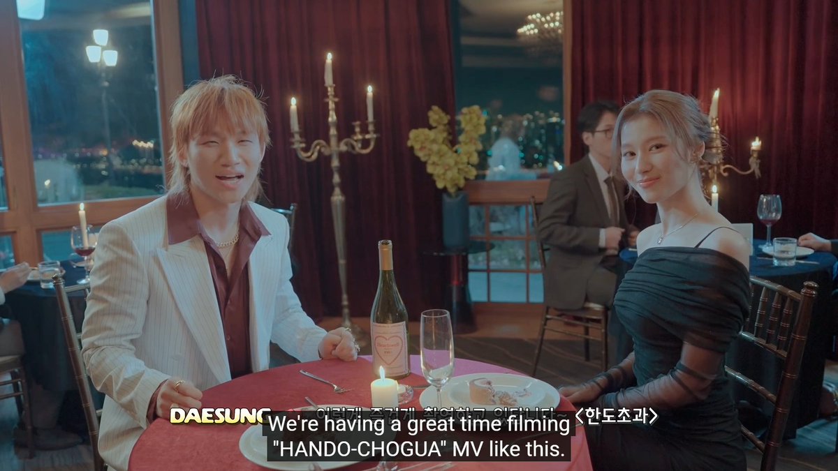 Sana filming for Daesung's music video behind