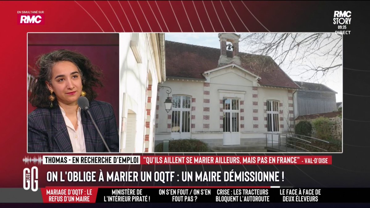 🇫🇷 Un maire démissionne pour ne pas marier un OQTF 🗣 Thomas au 3216 : "Il y a les droits humains, je respecte, mais le problème c'est qu'il est OQTF. Bientôt on va être des génocidaires parce qu'on ne respecte pas le droit de quelqu'un qui n'a pas le droit d'être là."