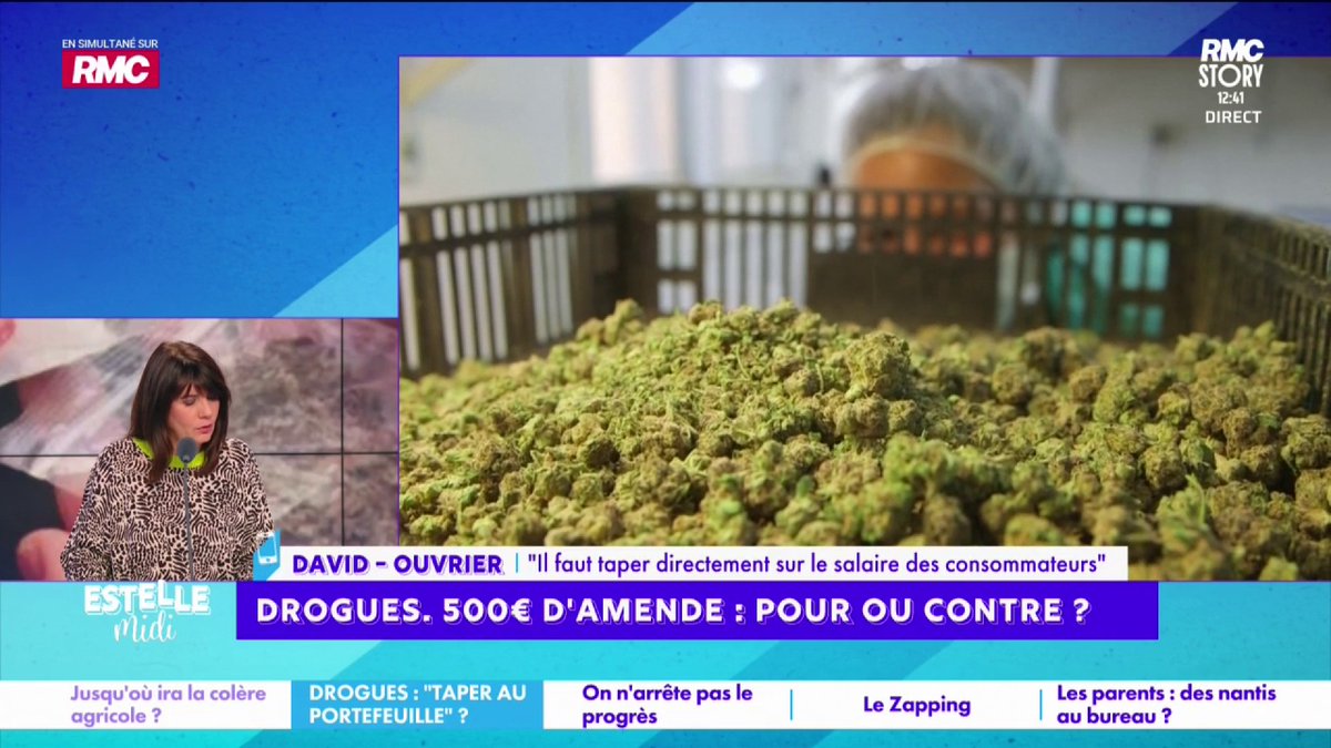 💶 Drogues : 500€ d’amende 📞 David : "Ceux pour qui on ne peut pas récupérer l'argent, il y a toujours un moyen ! Les impôts, je ne les ai pas payés, ils m'ont fait une ponction sur salaire : c'est simple ! Et s'ils ne sont pas solvables, vous enlevez sur la CAF" #EstelleMidi