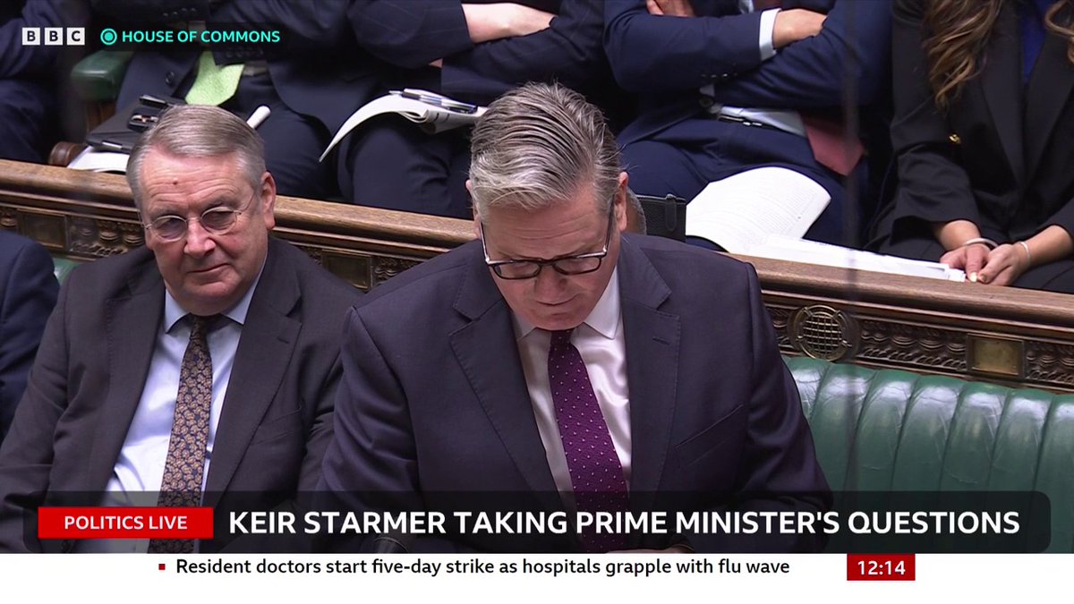 Kemi Badenoch asks "will the prime minister finally be honest and admit he broke his promise on tax?" PM says she's broken her own record as more Tories defect to Reform #PMQs