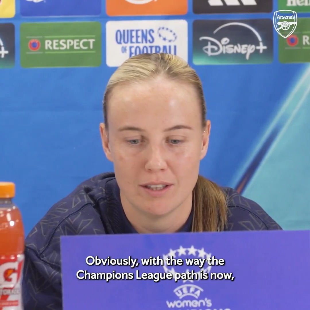 💬 "I don't think you ever take any Champions League game lightly." Beth stresses the importance of finishing as high in the table as possible ✊