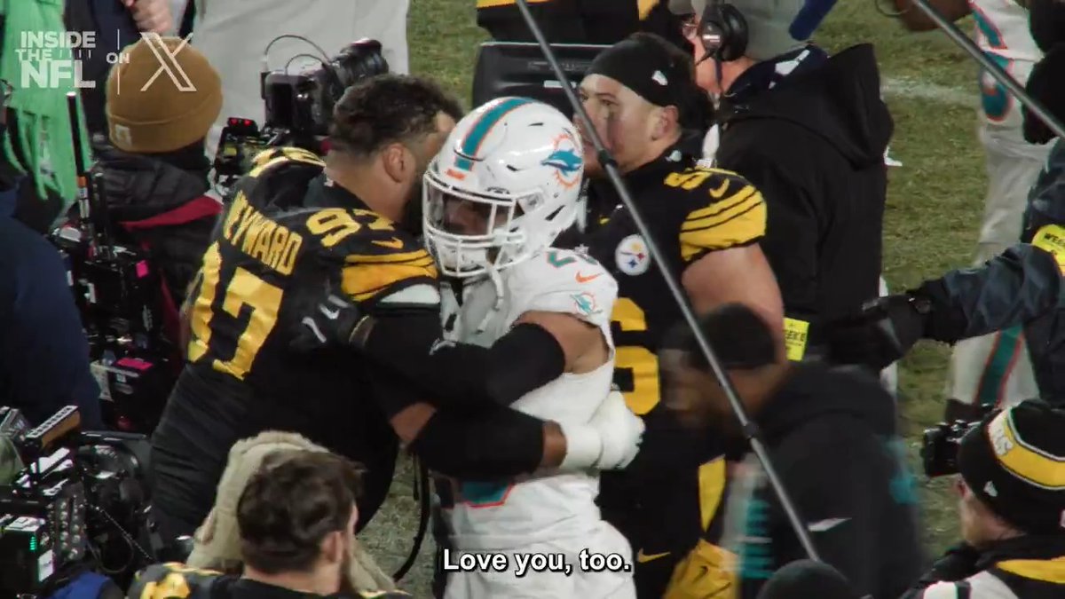 "Miss you man." Cam Heyward and Minkah Fitzpatrick reunited 💛 @Steelers