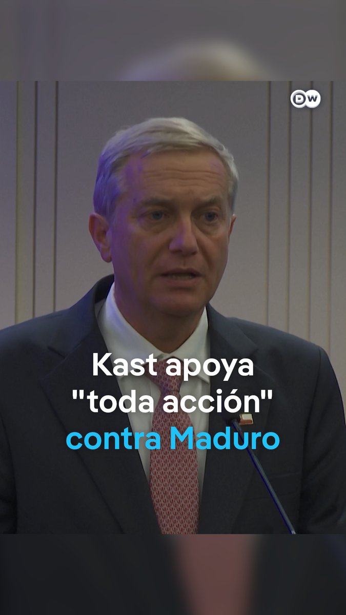 Kast apoya “cualquier acción que termine con una dictadura” en Venezuela José Antonio Kast, presidente electo de Chile, afirmó en Buenos Aires que apoya "cualquier acción que termine con la dictadura en Venezuela". Kast respondió así a una pregunta de periodistas sobre una posible intervención militar para sacar del poder a Nicolás Maduro.
