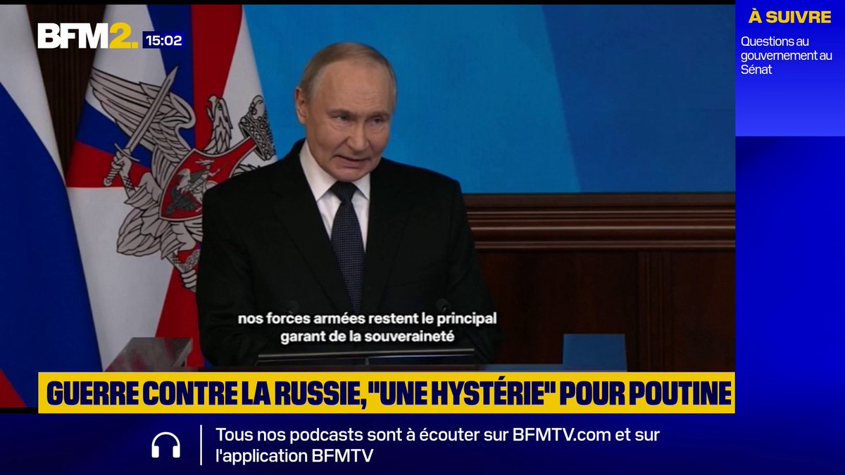 Menace russe: Vladimir Poutine accuse les Européens de "mensonge" et "d'hystérie" #BFM2