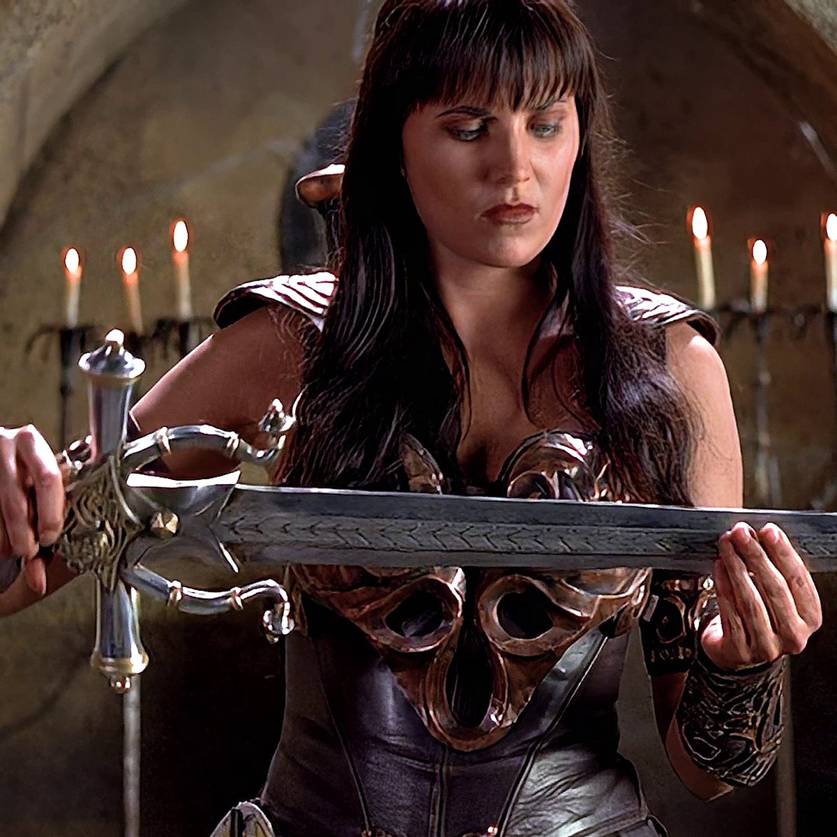 This scene is really funny; she's the one who truly deserves the sword