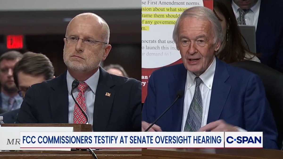 .Ed Markey to FCC Chair Brendan Carr: "He is turning the Federal Communications Commission into the Federal Censorship Commission. It is a betrayal of the FCC's mission. You should resign, Mr. Chairman."