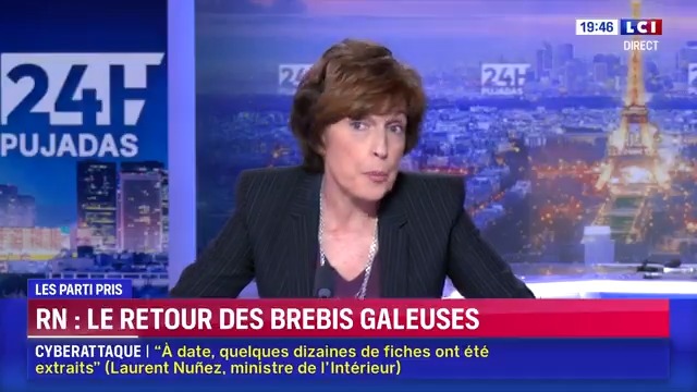 📢 : « RN : le retour des brebis galeuses », le parti pris #politique de Ruth Elkrief Ruth Elkrief “Ces candidats aux législatives qui avaient fait des saluts nazis ou tenu des propos antisémites, racistes ou homophobe.” #24hPujadas #LCI #RN #municipales ⤵️
