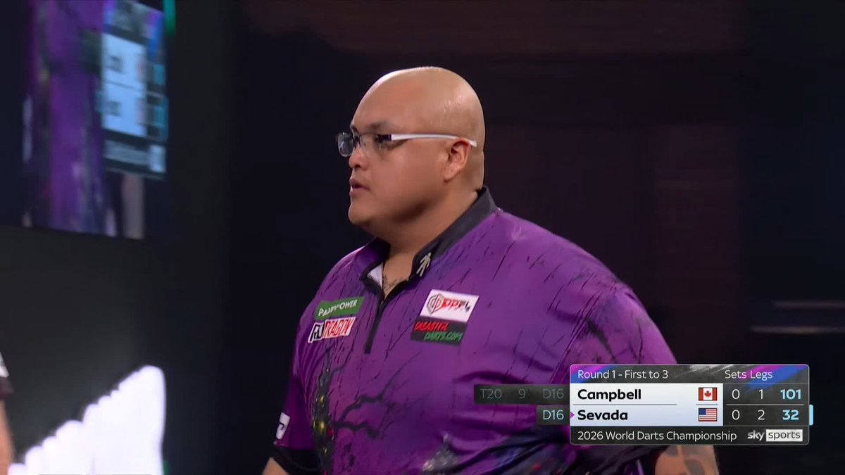SEVADA WINS SET ONE! Adam Sevada wins his first set on the World Darts Championship stage! The American punishes a slow start from Matt Campbell to secure an early lead! 📺 #WCDarts | R1