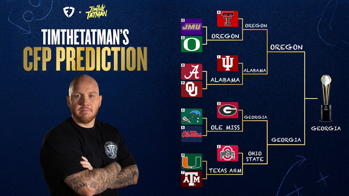 CFP Bracket is officially locked in FanDuel Sportsbook #FDPartner