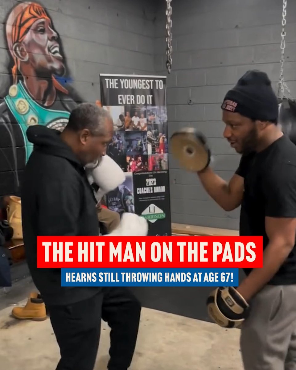 Thomas 'The Hit Man' Hearns has still got it 🌟 Boxing's first ever five-weight world champion has shared a video hitting the pads on social media 💥