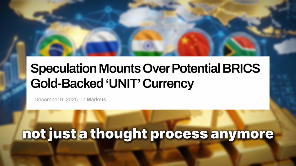 The #BRICS Unit is moving forward towards settling international dealings using a currency that is backed by 40% #gold. Full report: