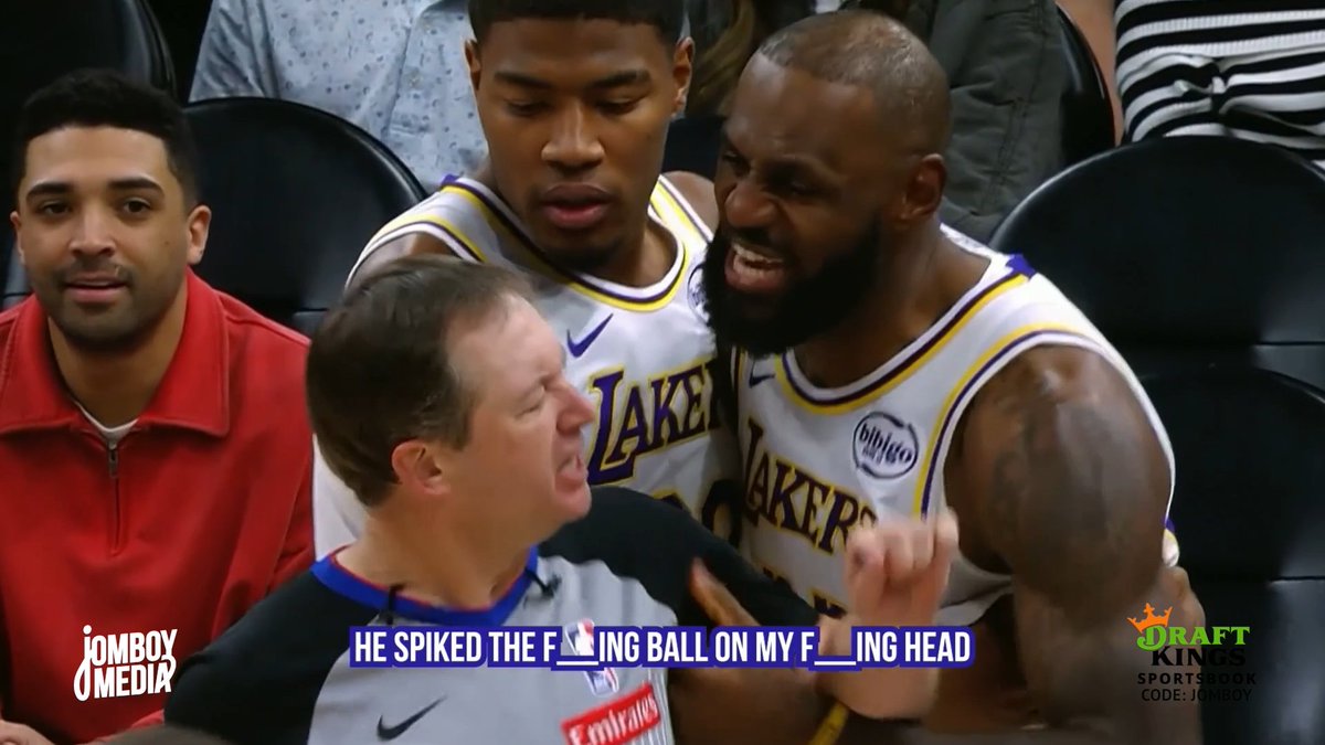 LeBron James grabs the referee because he claims that Dillon Brooks threw the basketball at his head, a breakdown