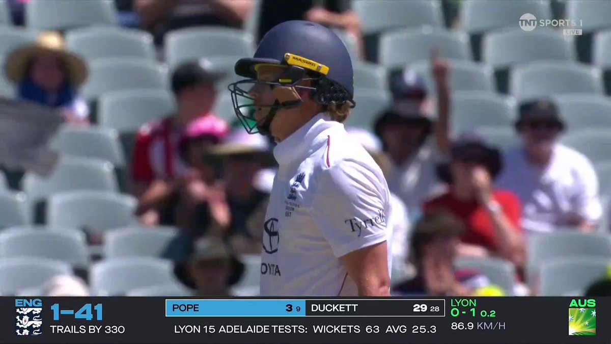 Pressure on England as Ollie Pope is removed in Nathan Lyon's first over!
