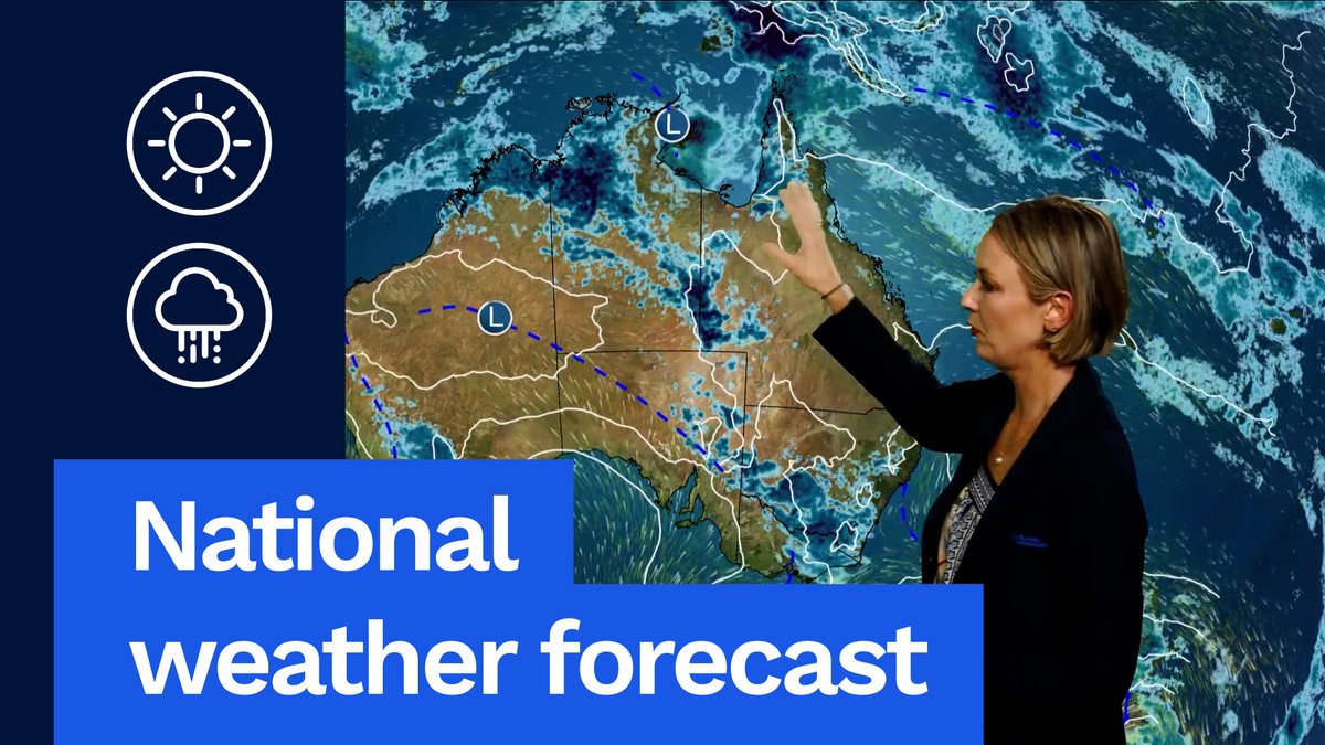 National Weather Forecast. Showers and storms for the east, north, and parts of the west. Video current: 2pm AEDT Thursday 18 December 2025. For the latest forecasts and warnings go to our website or the BOM Weather app.