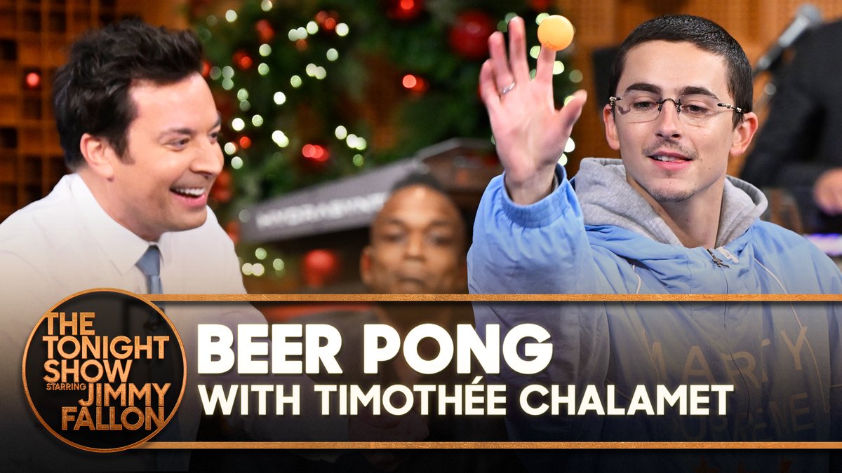.Timothée Chalamet & Jimmy go head-to-head in Beer Pong! #FallonTonight