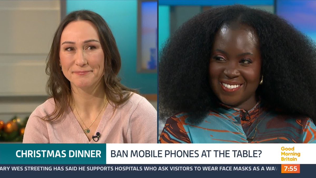Nearly half of parents with children aged 18 or younger plan to allow phones at the Christmas dinner table this year, according to a new survey. Should smartphones be banned at the Christmas dinner table? Lucy Baker and Afua Hagan debate.