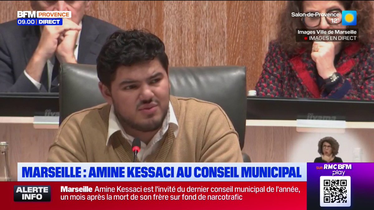 L'émotion d'Amine Kessaci pendant le conseil municipal à Marseille ce matin