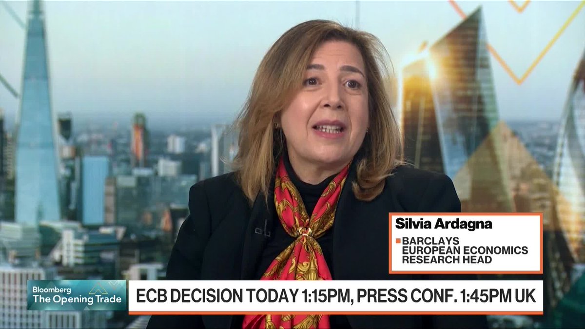 "We think the tone is going to... be on the neutral side" Silvia Ardagna from Barclays looks ahead to today's ECB rate decision