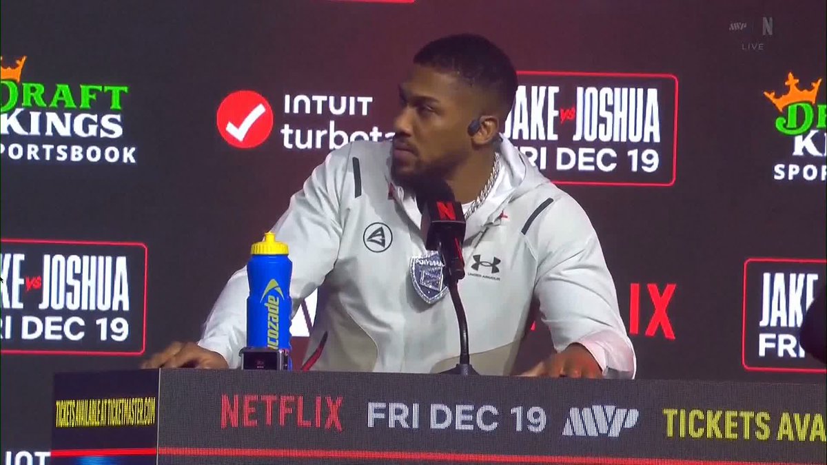 "This is what my job is" Anthony Joshua at the final press conference ahead of his fight in Miami with Jake Paul 📺 Most Valuable Promotions/Netflix puɐlǝɹI ⅋ ʞꓵ xᴉlɟʇǝN Netflix Sports #JakeJoshua
