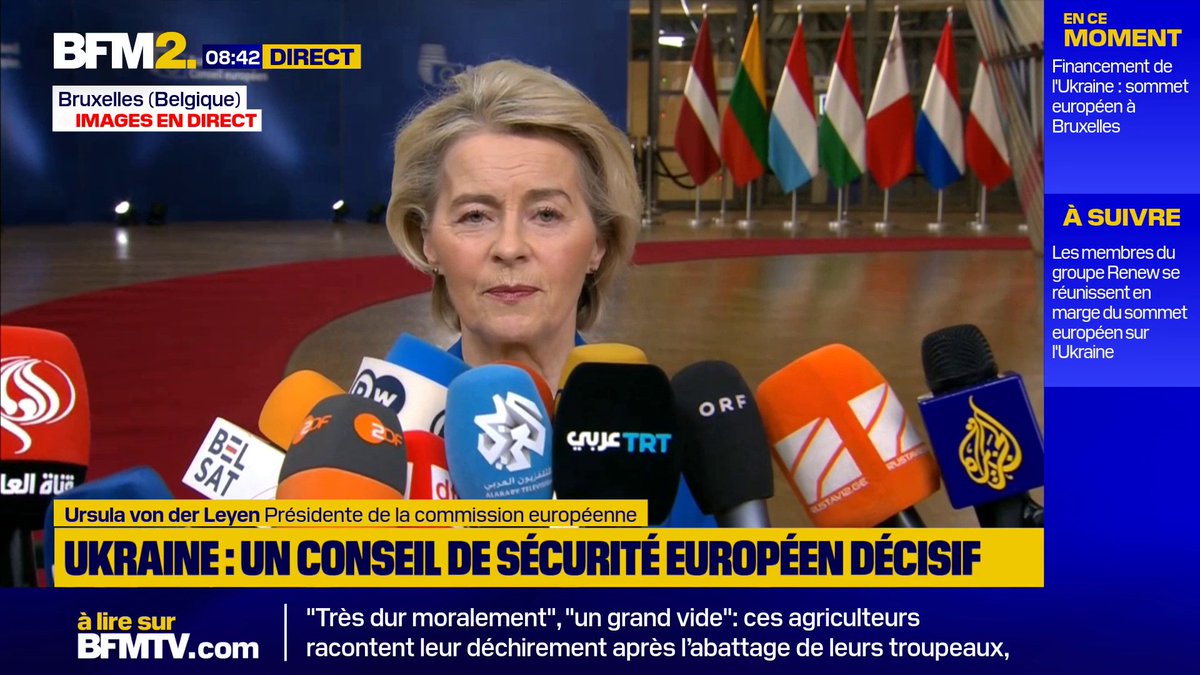 Ukraine/avoirs russes gelés : "Nous ne partirons pas du Conseil européen sans solution" aujourd'hui, promet Ursula von der Leyen #BFM2