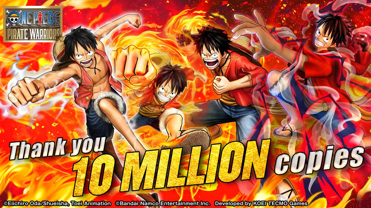 A fleet of 10 million players… our greatest treasure yet. Thank you for sailing with us in ONE PIECE PIRATE WARRIORS! #OPPW4