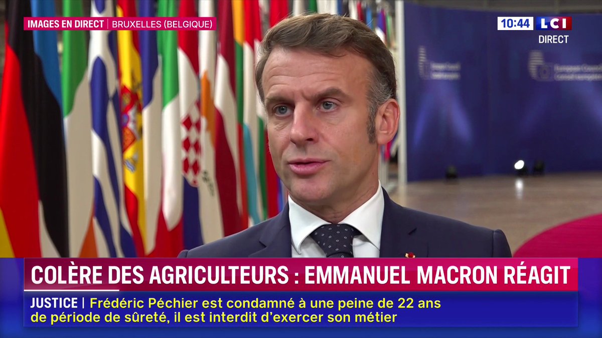 🔴 Emmanuel Macron : "Sur le Mercosur, nous considérons que le compte n'y est pas et que cet accord ne peut pas être signé (...) Nous ne pouvons pas accepter de sacrifier la cohérence de notre agriculture, de notre alimentation (...) Nous demandons une close de sauvegarde"