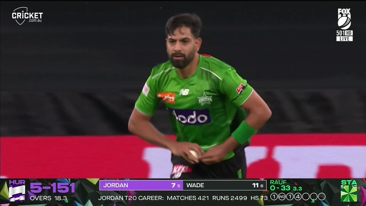 Haris Rauf back on a hat-trick at the MCG... 👀 Welcome back to the BBL, Haris! #BBL15