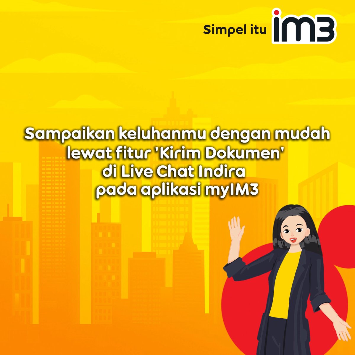 Setiap laporan dari kamu itu penting, dan kami mau bantu sebaik mungkin ✨ Kini kamu bisa upload foto atau dokumen di Live Chat myIM3 biar pertanyaanmu tersampaikan dengan lebih jelas dan nyaman 💛 #SahabatBaikku