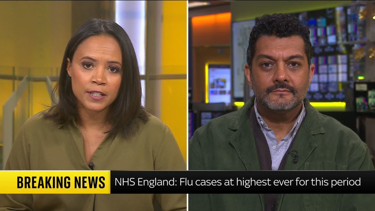 BREAKING: The number of patients in hospital with flu hit 3,140 last week - the highest ever figure for this time of year. The new NHS statistics were released as resident doctors strike for a second day. 📺 Sky 501, Virgin 602, Freeview 233