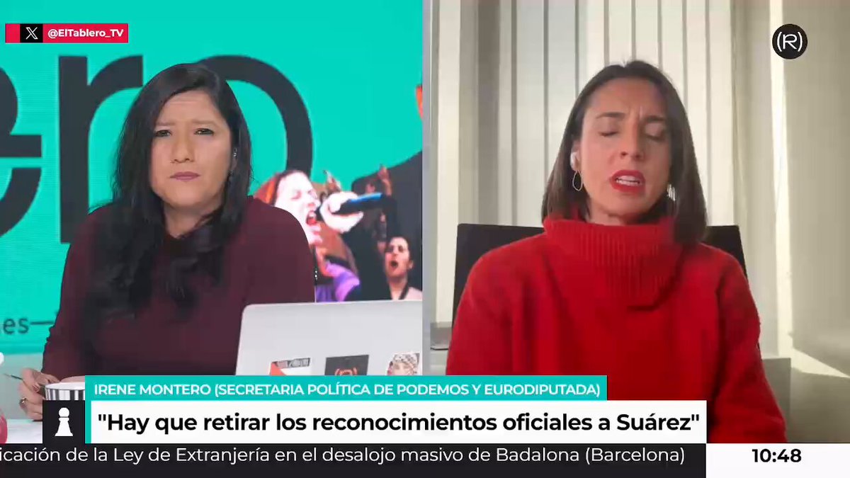El testimonio de la víctima de agresiones sexuales por parte de Adolfo Suárez es valioso porque no solo significa la posibilidad de que una víctima rompa el silencio, sino que esto también significa cuestionar la estructura de poder establecido. 🎥 Irene Montero