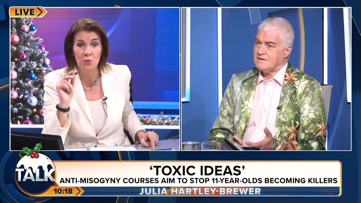 🚨 "Boys are being told they are worthless pieces of nothing. We need to stop." Julia Hartley-Brewer says society needs to "stop demonising boys" so they don't turn to influencers like Andrew Tate. Julia Hartley-Brewer
