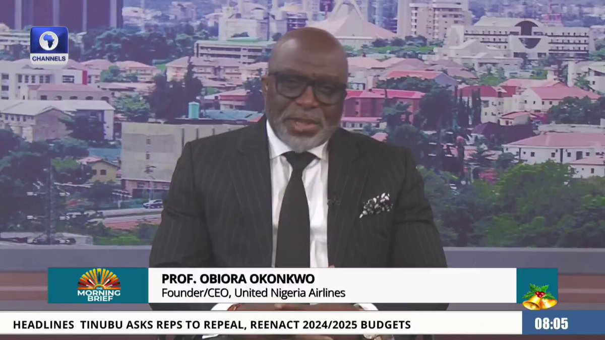Airfare Hike: Some of those tickets circulating on social media are being sensationalised. They are not economy tickets. They are either business class tickets or premium economy tickets, which must have been bought on the day of travel or a day before travel. - Prof Obiora Okonkwo, Founder/CEO, United Nigeria Airlines #CTVMorningBrief #CTVTweets