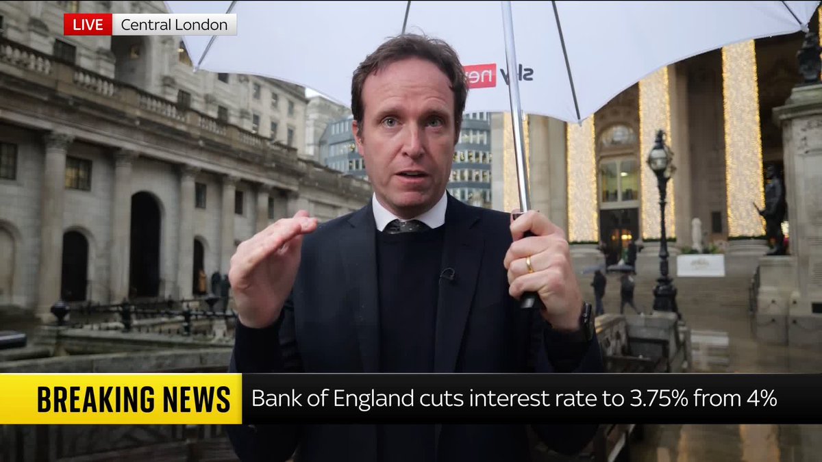 The Bank of England has cut interest rates from 4% to 3.75 % - the lowest in three years. Economics and data editor Ed Conway explains the story behind the numbers. 📺 Sky 501, Virgin 602, Freeview 233 and YouTube